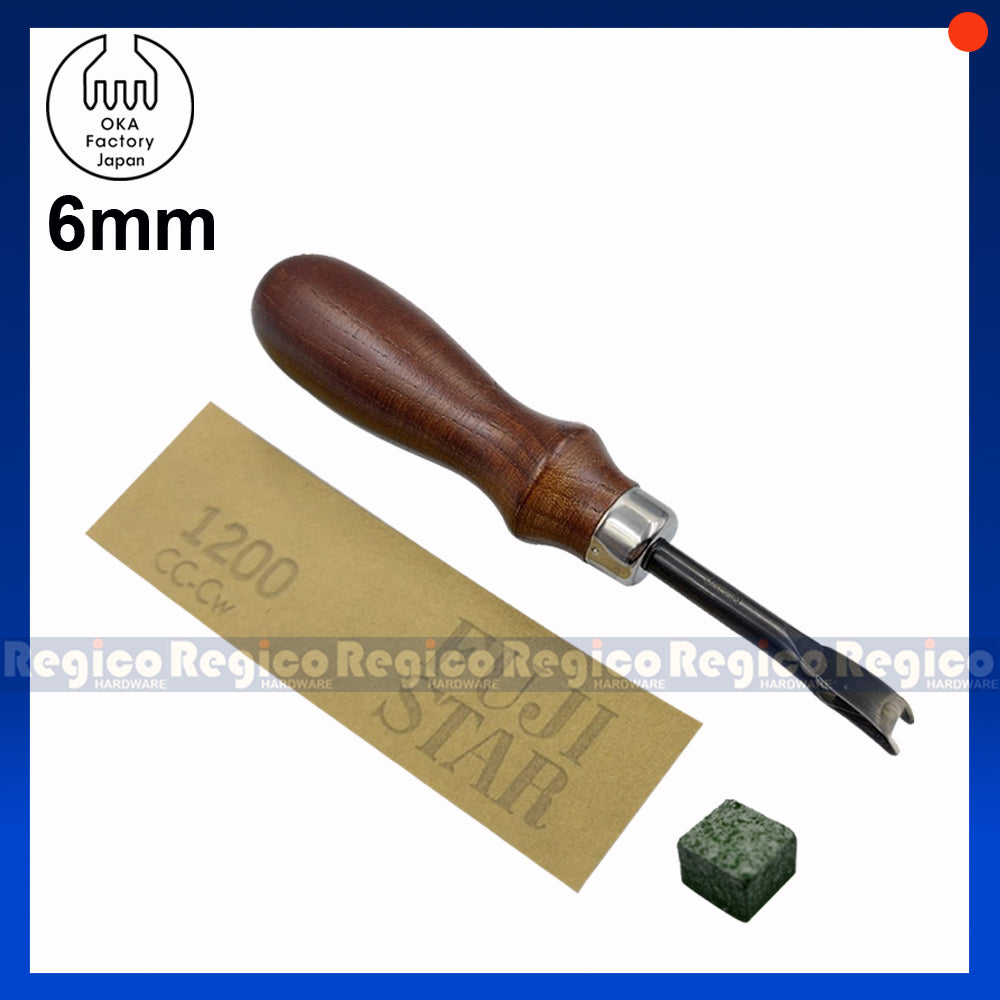 Oka 6mm to 8mm French Edge Beveler Skiving Edge for Leatherworking Leather Craft Tools