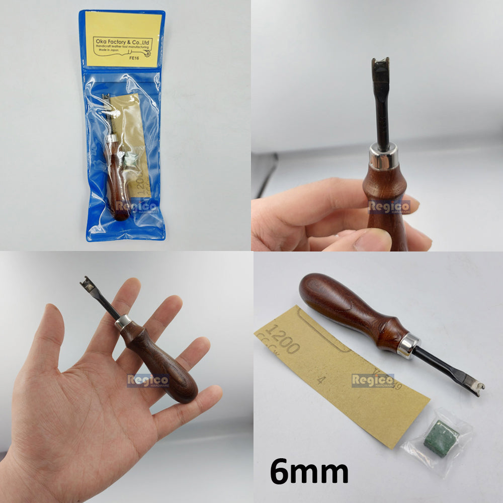Oka 6mm to 8mm French Edge Beveler Skiving Edge for Leatherworking Leather Craft Tools