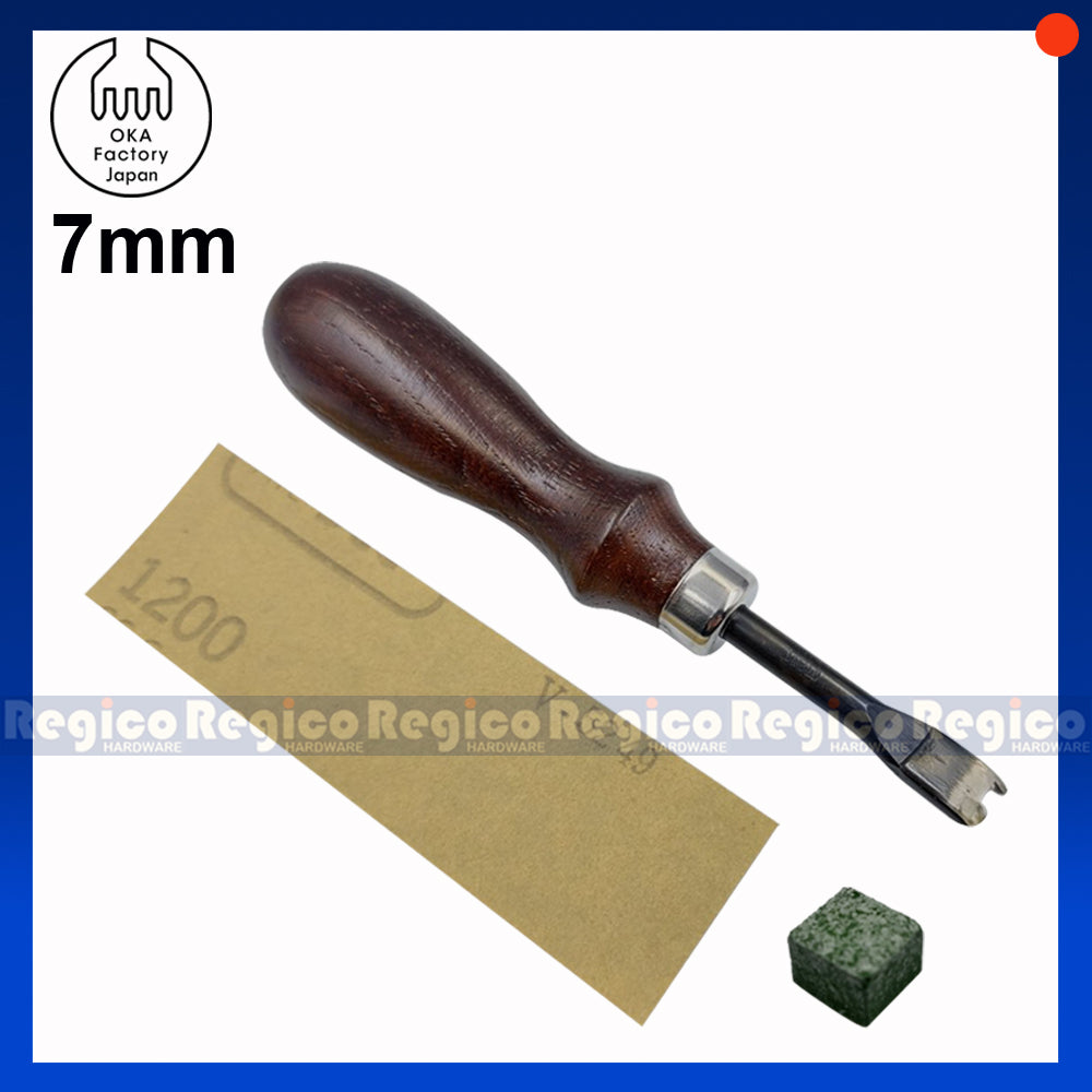 Oka 6mm to 8mm French Edge Beveler Skiving Edge for Leatherworking Leather Craft Tools