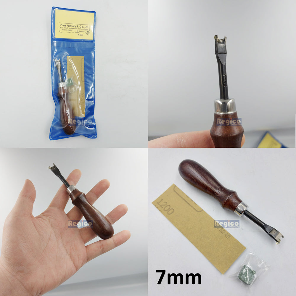 Oka 6mm to 8mm French Edge Beveler Skiving Edge for Leatherworking Leather Craft Tools
