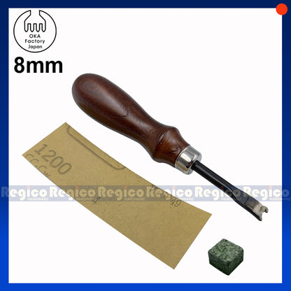 Oka 6mm to 8mm French Edge Beveler Skiving Edge for Leatherworking Leather Craft Tools