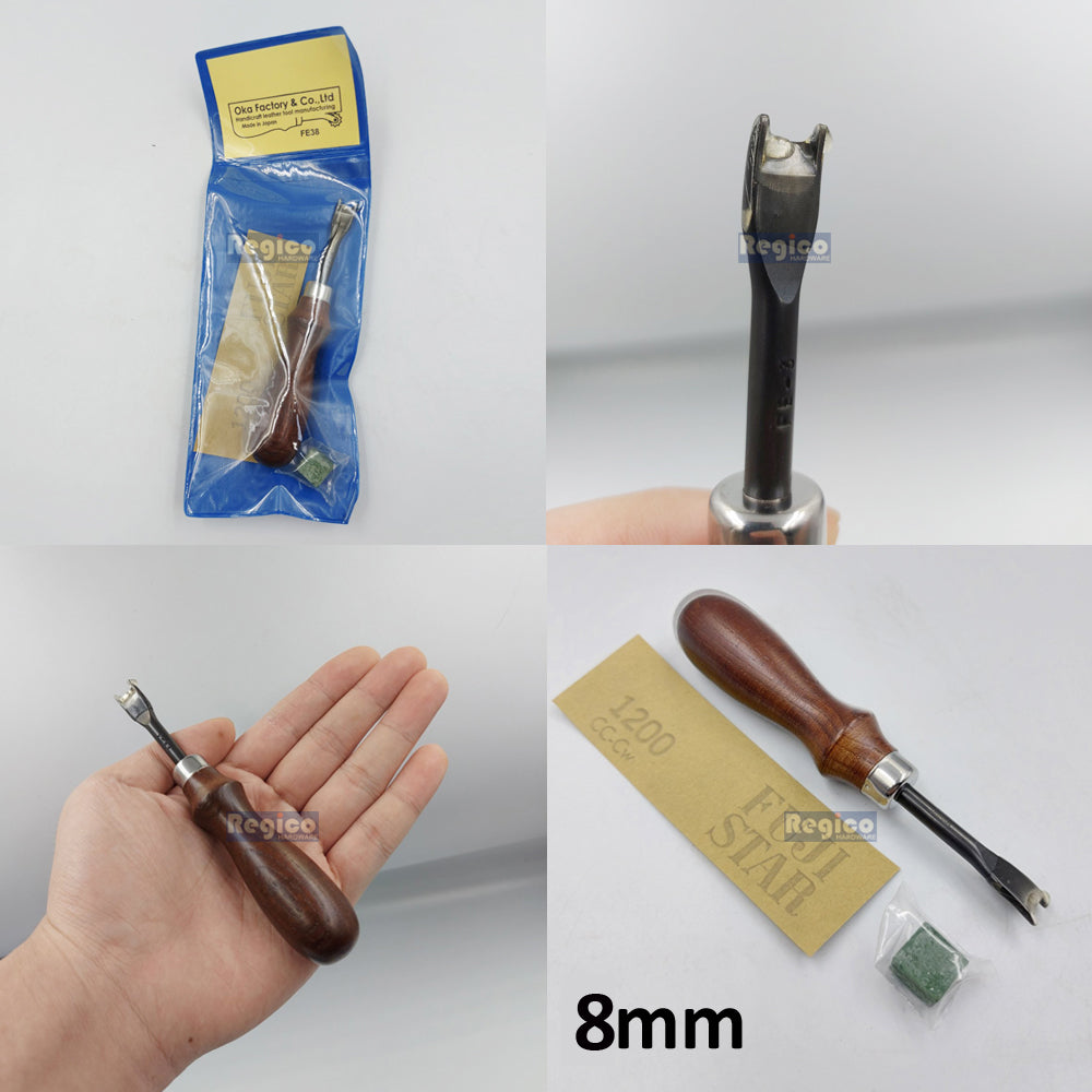 Oka 6mm to 8mm French Edge Beveler Skiving Edge for Leatherworking Leather Craft Tools
