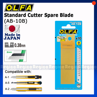 OLFA Standard-Duty Slide Lock Utility Cutter (A-5) with 10 pcs. spare blade (ABB-10B)
