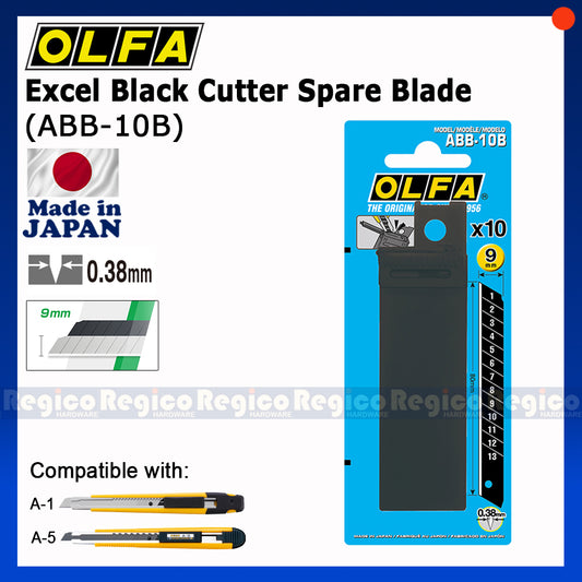 OLFA Standard-Duty Slide Lock Utility Cutter (A-5) with 10 pcs. spare blade (ABB-10B)