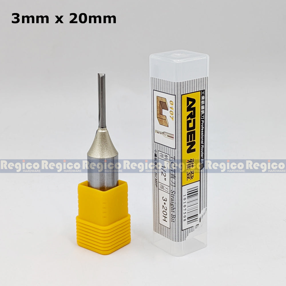 ARDEN 2 Flute 1/2 Shank Metric TCT Straight Router Bit #0107