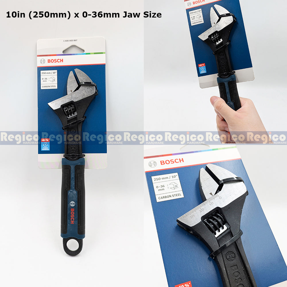 Bosch Adjustable Wrench High Carbon Steel Quick Adjustment Anti Slip Handle 6 8 10 12 inches Bosch Hand Tools