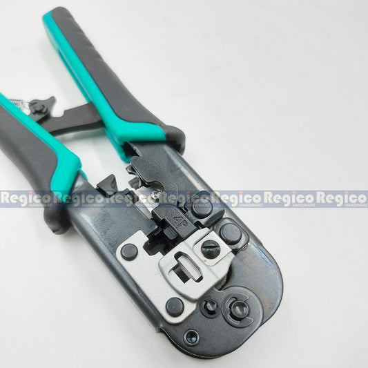Proskit RJ45 RJ12 RJ11 End Pass Through Network Wire Ratchet  Crimper Cable Cutter Wire Stripper Stripping Tools CP-376TN