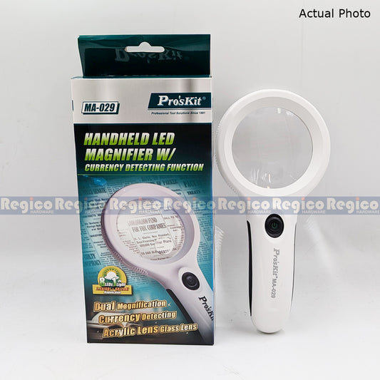 Proskit 2.5x Magnification UV Light Handheld LED Magnifier Magnifying Glass MA-029 Regico Hardware