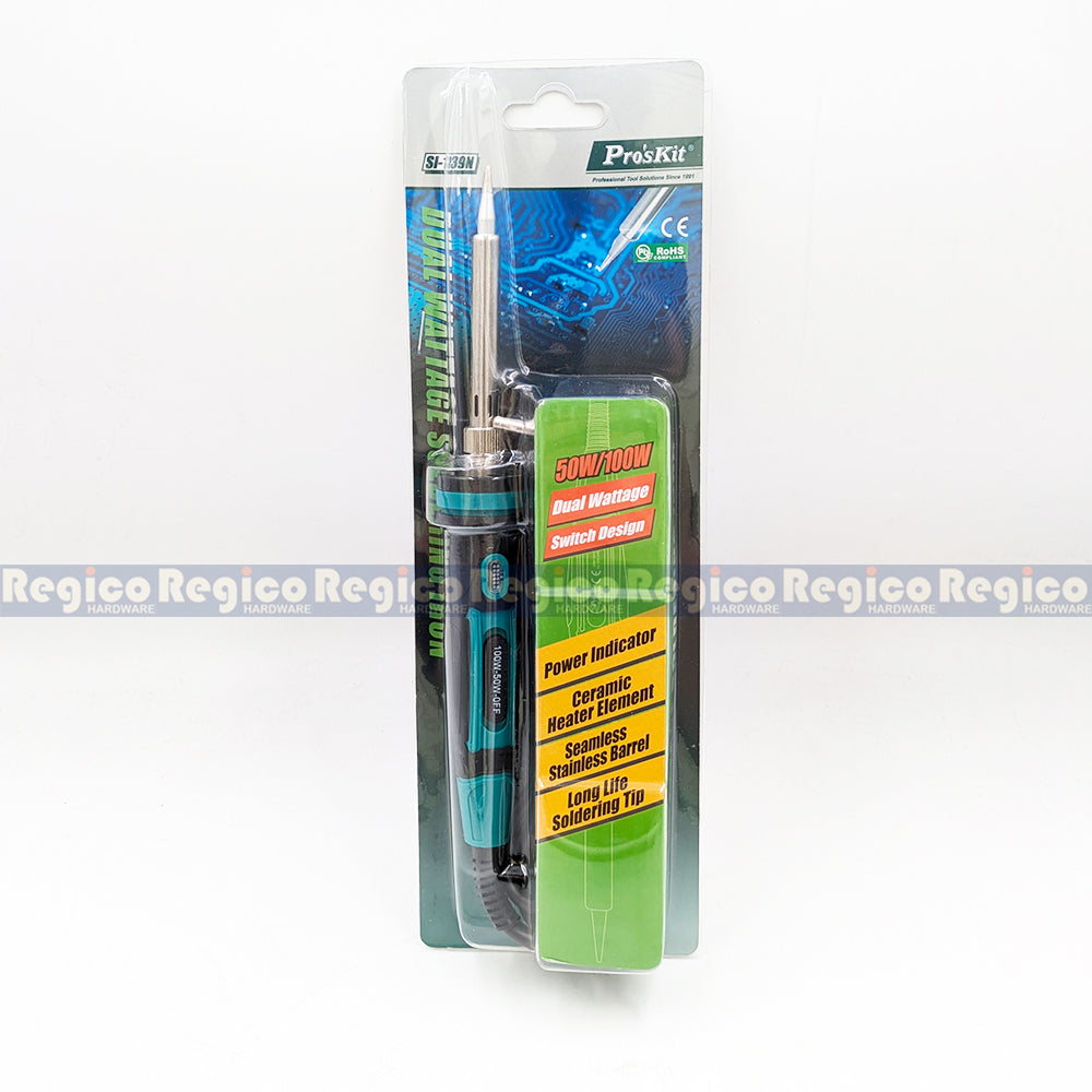 Pro'sKit 50w 100w Dual Wattage Soldering Iron Electrician Tools SI-139N