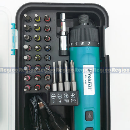 Proskit 3.6V Cordless Electric Rechargable USB Powered Screwdriver Set PT-1366U