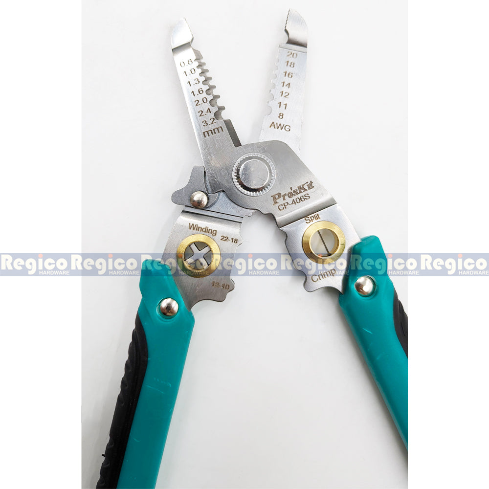Proskit Multi-Function Clamping Stripping Cutting Winding Crimping Wire Stripper CP-406S