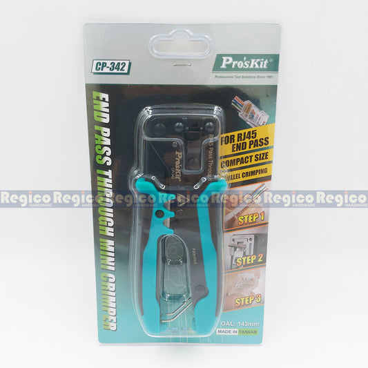 Proskit RJ45 Mini End Pass Through Network Wire Crimper Cable Cutter Wire Stripper Stripping Tools CP-342
