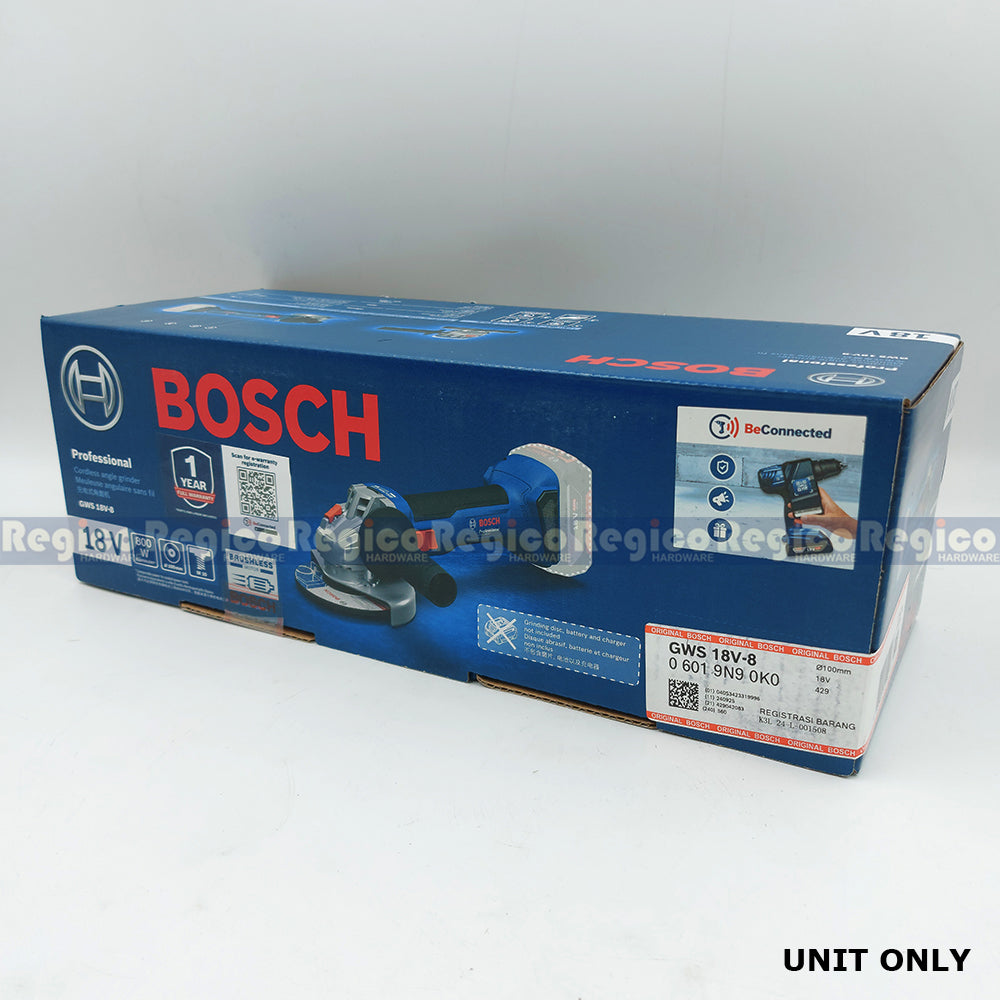 Bosch GWS 18v-8 M10 Cordless Angle Grinder 800w Bosch Cordless