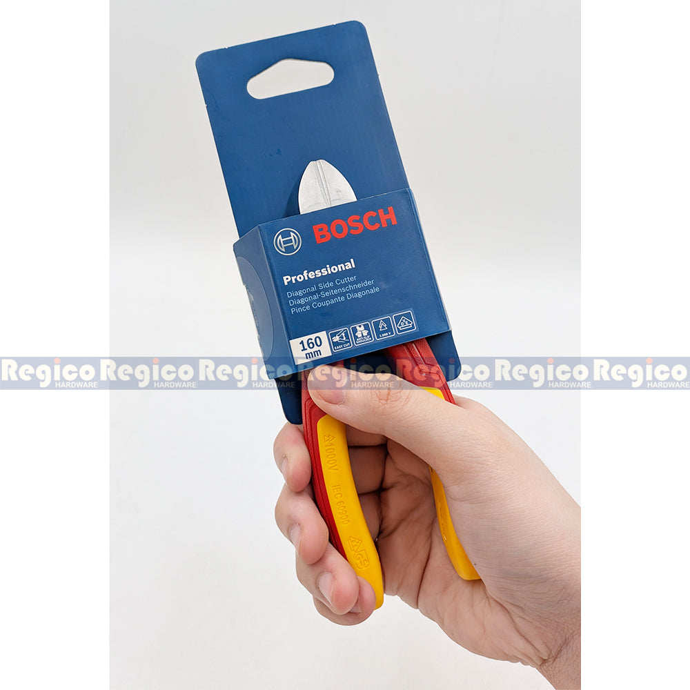 Bosch VDE Diagonal Side Cutter 160mm Electrical Pliers Bosch Hand Tools (1600A02ND9)