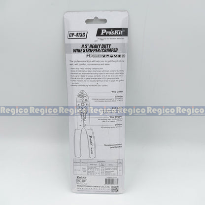 Proskit 8in Heavy Duty Carbon Steel Wire Cutter Stripper CP-413G