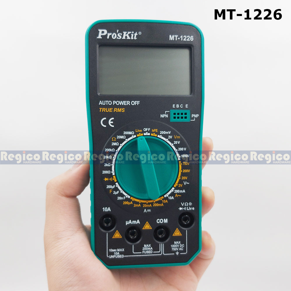 Proskit Digital Multimeter Tester Multitester Voltmeter Ohmmeter Ammeter MT-1226 MT-1220 Regico Hardware