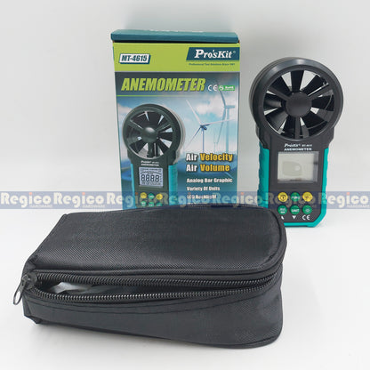 Proskit Digital Anemometer Wind Speed Mini Air Velocity Airflow Temperature Wind Speed Meter Tester with back light MT-4615