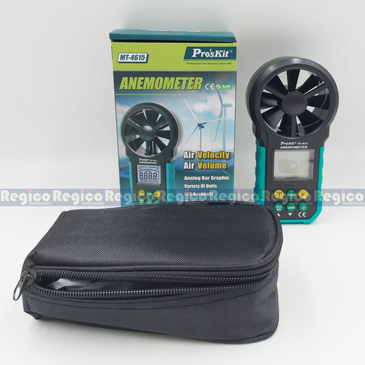 Proskit Digital Anemometer Wind Speed Mini Air Velocity Airflow Temperature Wind Speed Meter Tester with back light MT-4615