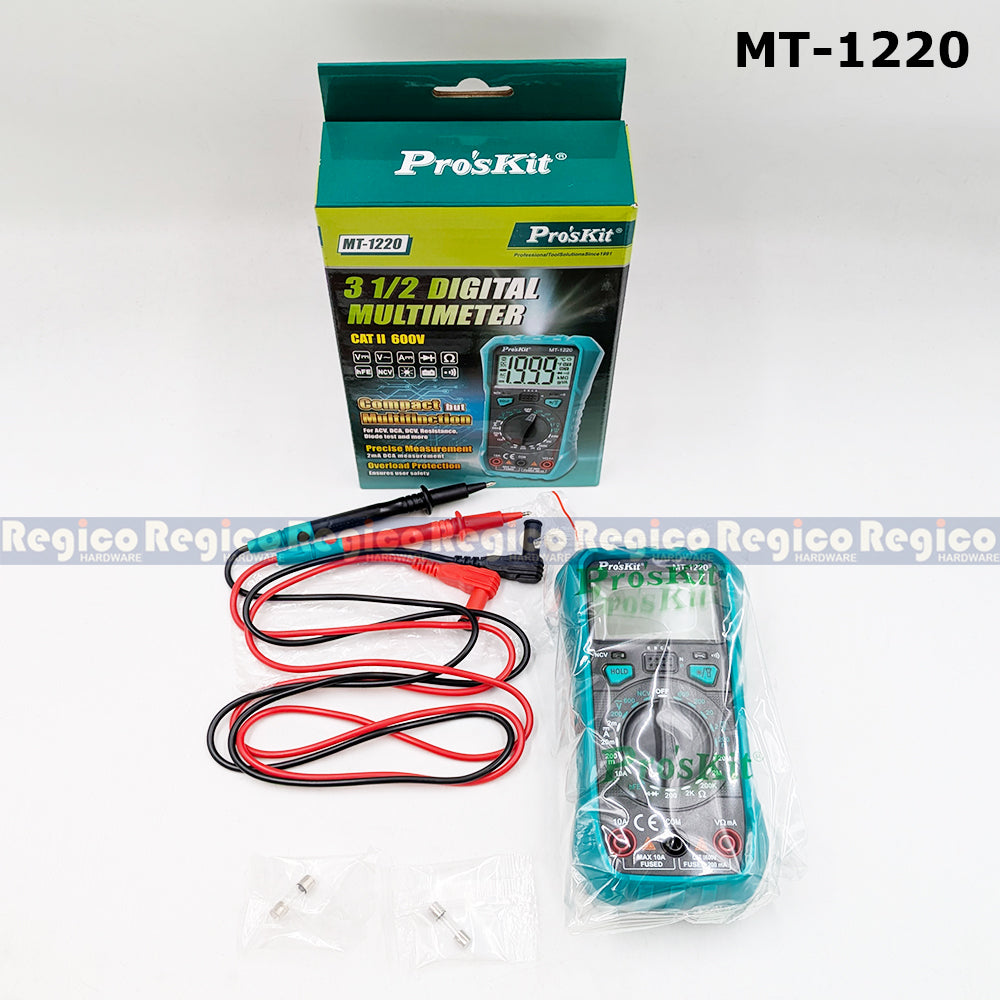 Proskit Digital Multimeter Tester Multitester Voltmeter Ohmmeter Ammeter MT-1226 MT-1220 Regico Hardware