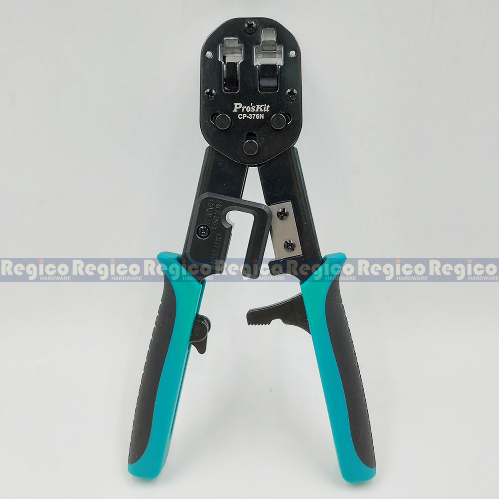 Proskit RJ11 RJ45 End Pass Through Network Wire Crimper Cable Cutter Wire Stripper Stripping Tools CP-376N