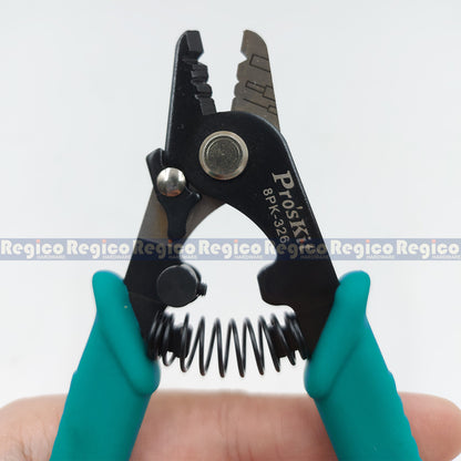 ProsKit Electronic Fiber Optic Stripper Cutter Cutting Electrical Pliers 8PK-326