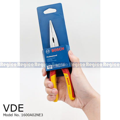 Bosch 200mm VDE & Standard Straight Long Nose Pliers 1600A02NE3 1600A02NE3 Bosch Hand Tools