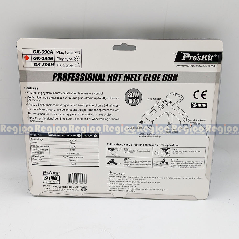 Proskit 11mm 80W Hot Melt Glue Gun GK-390B