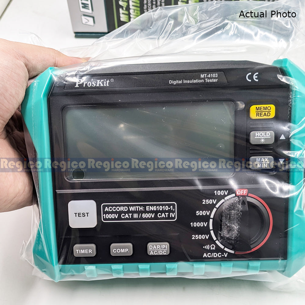 Proskit Digital Insulation Tester with Insulation Performance Evaluation with DAR&PI Measurement for Cable Detection MT-4103 Regico