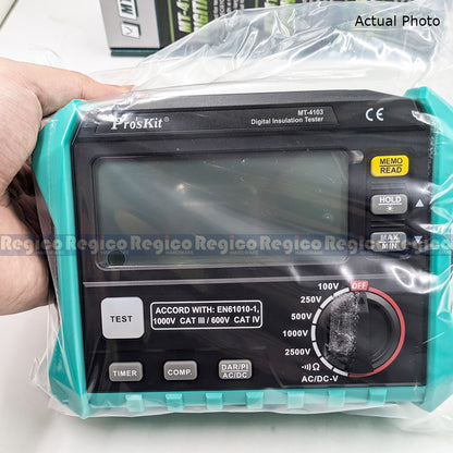 Proskit Digital Insulation Tester with Insulation Performance Evaluation with DAR&PI Measurement for Cable Detection MT-4103 Regico