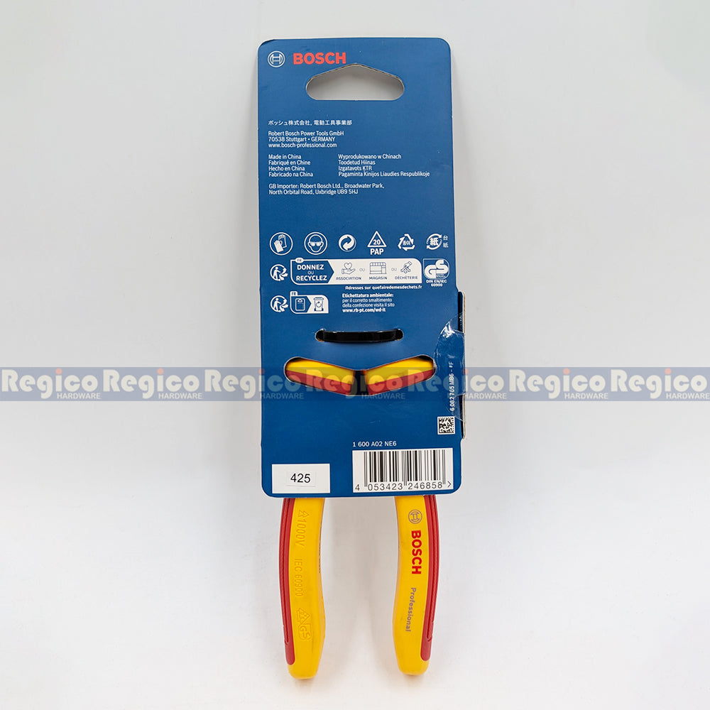 Bosch VDE Crimping Pliers 180mm Electrical Plies Bosch Hand Tools (1600A02NE6)