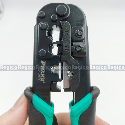 ProsKit 190mm 4P 6P 8P Telecom Crimping Cutter Cutting Electrical Pliers CP-376TR