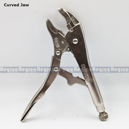 Showa 250mm Lock Jaw Pliers with Wire Cutting Straight Curved