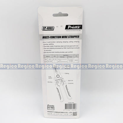 Proskit Multi-Function Clamping Stripping Cutting Winding Crimping Wire Stripper CP-406S