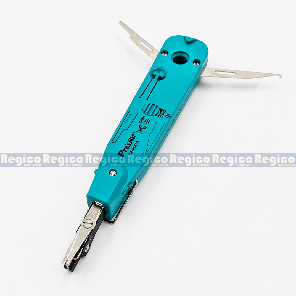 Proskit Krone Impact 110 Network Cable Insertion Terminal board crimping device with Safety lock telephone wire cutter CP-3141A