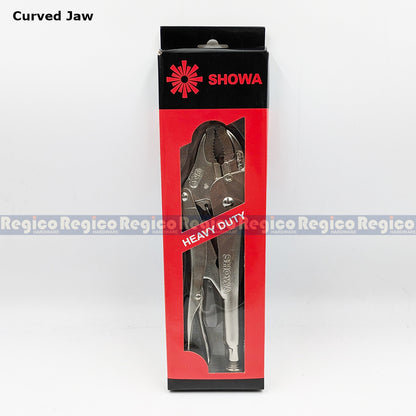 Showa 250mm Lock Jaw Pliers with Wire Cutting Straight Curved