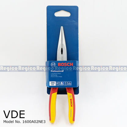 Bosch 200mm VDE & Standard Straight Long Nose Pliers 1600A02NE3 1600A02NE3 Bosch Hand Tools