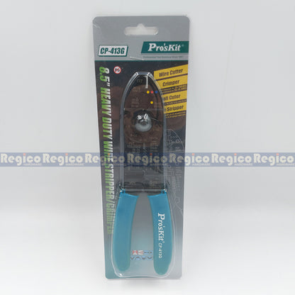 Proskit 8in Heavy Duty Carbon Steel Wire Cutter Stripper CP-413G