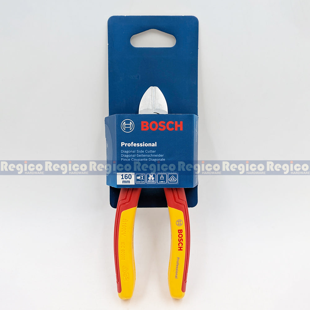 Bosch VDE Diagonal Side Cutter 160mm Electrical Pliers Bosch Hand Tools (1600A02ND9)
