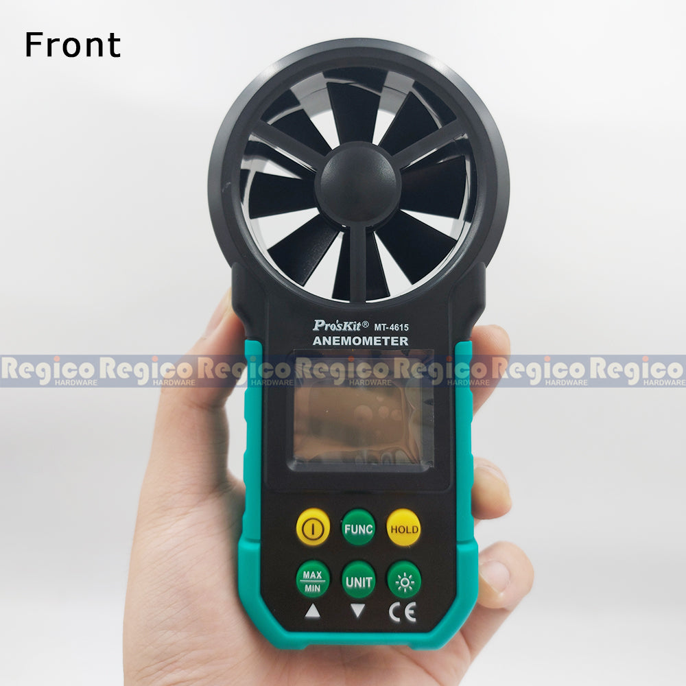 Proskit Digital Anemometer Wind Speed Mini Air Velocity Airflow Temperature Wind Speed Meter Tester with back light MT-4615
