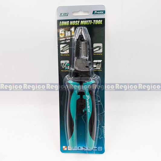 Proskit 5 in 1 Multifunctional Electrician's Pliers Clamping. Stripping, Cutting, Crimping, Splitting, Alloy Steel CP-420