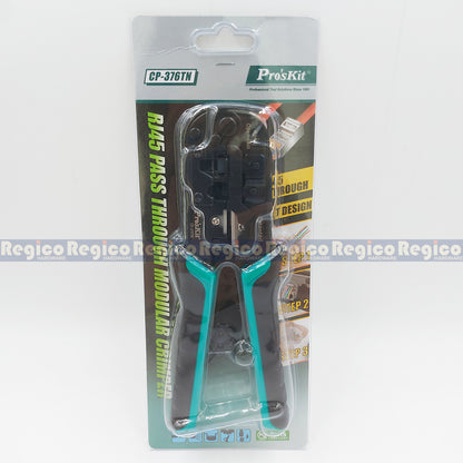 Proskit RJ45 RJ12 RJ11 End Pass Through Network Wire Ratchet  Crimper Cable Cutter Wire Stripper Stripping Tools CP-376TN