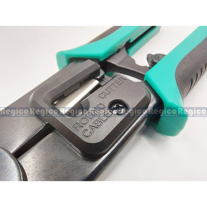 Proskit RJ11 RJ45 End Pass Through Network Wire Crimper Cable Cutter Wire Stripper Stripping Tools CP-376N