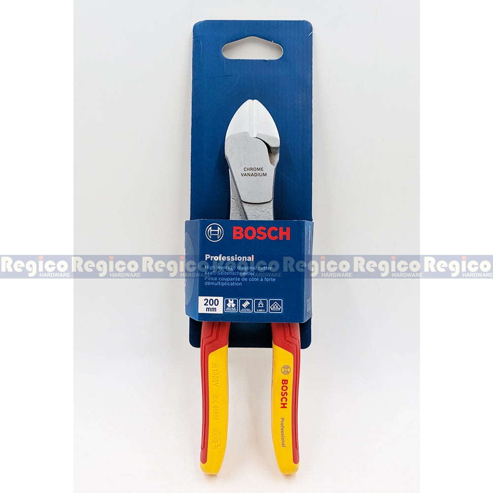 Bosch 200mm VDE High Leverage Diagonal Side Cutters (1600A02NE2)