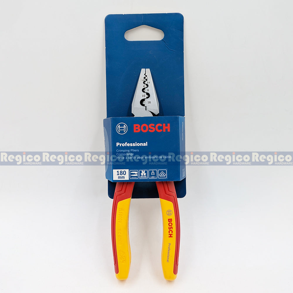 Bosch VDE Crimping Pliers 180mm Electrical Plies Bosch Hand Tools (1600A02NE6)