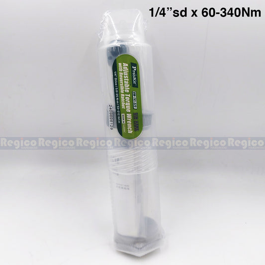 Proskit 1/4 Square Drive Click Type Adjustable Torque Wrench Hand Tool 1/4 in sd x 5-25Nm