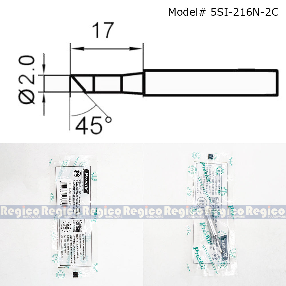 Pro'sKit Replacement Tip for Soldering Irons 5SI-216N 1C 2C 3C 4C K