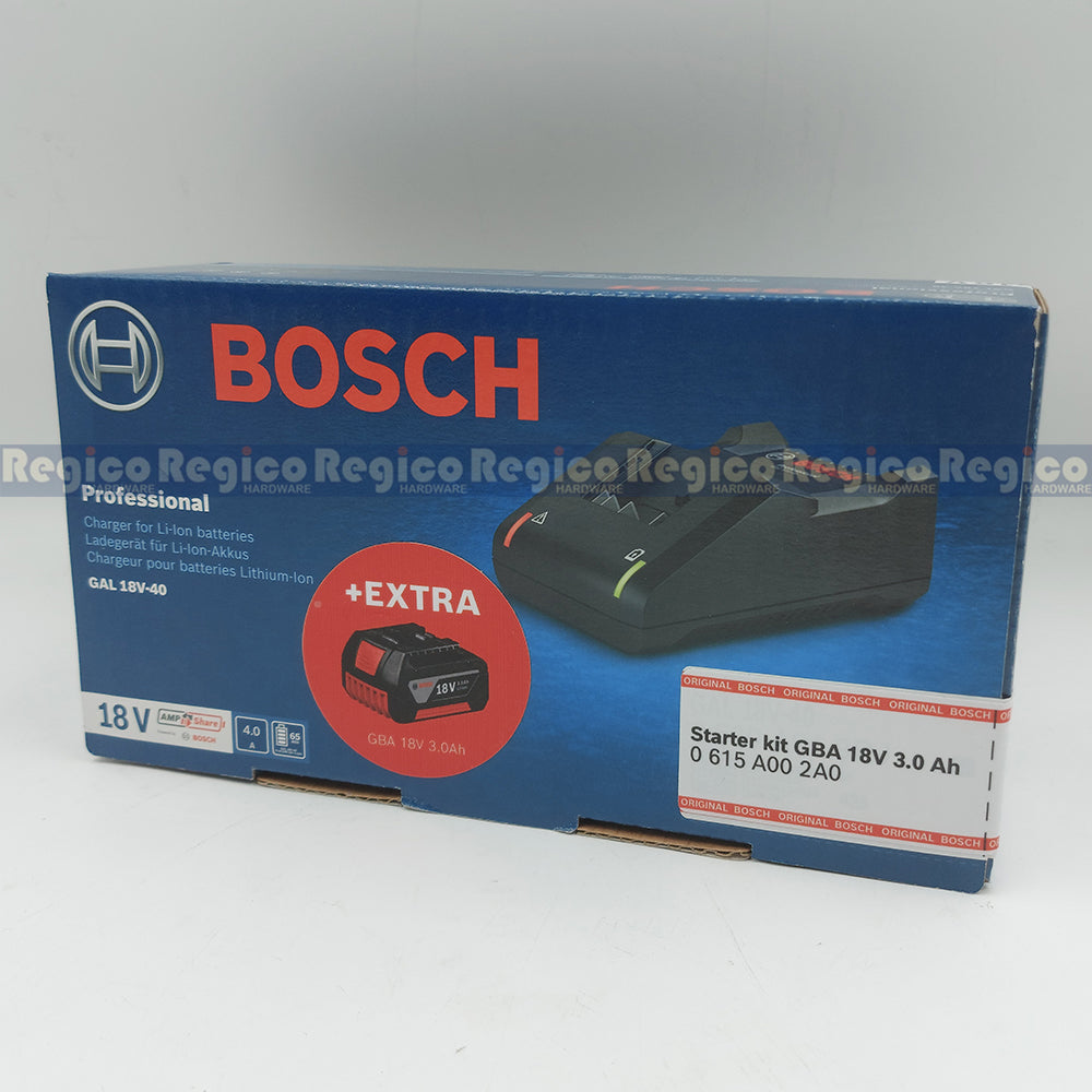 Bosch 18v Starter Kit 3.0 1pc 3.0 Ah Battery GAL 18v-40 Charger Bosch Cordless 18v