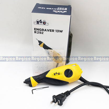 RGC Electric Engraver Tool Set | Engraving Pen with Letter Template Carbide Engraving Bit for Metal, Glass, Wood & DIY