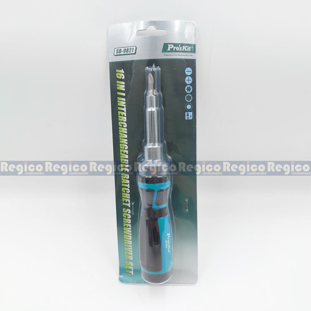 ProsKit 16 in 1 Ratchet Screwdriver Bit Set SD-9821