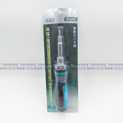 ProsKit 16 in 1 Ratchet Screwdriver Bit Set SD-9821